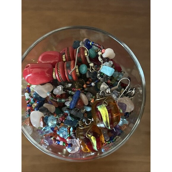 Mystery Jewelry Jar, red colored jewelry, Cardinal Glass, All Wearable - Picture 2 of 8